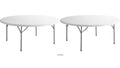 White Round 6 Ft Plastic Folding Table K2293