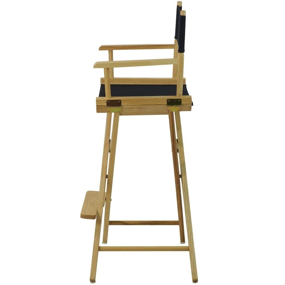 Extra-Wide Bar Height Director's Chair Black Canvas P9622