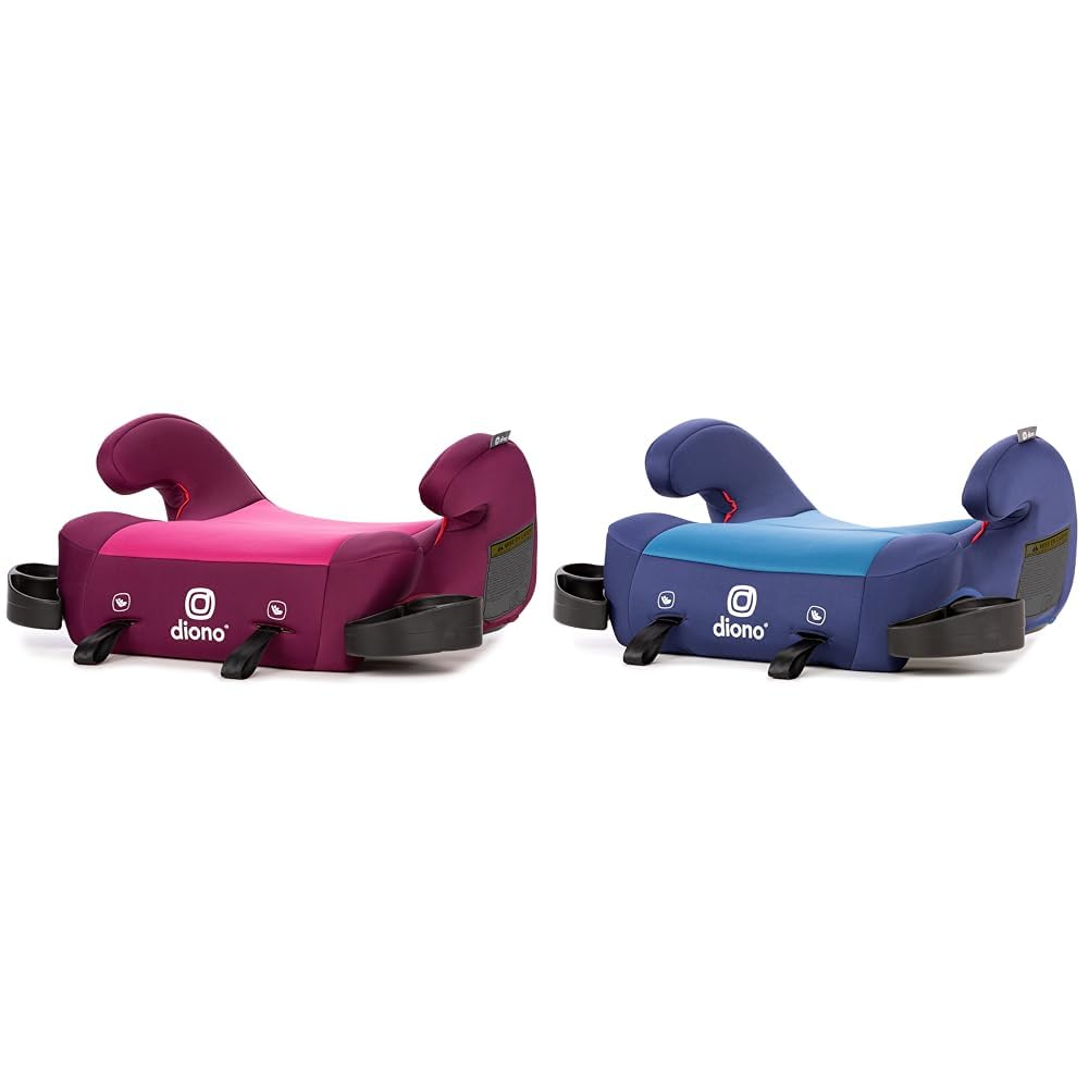 Backless Belt-Positioning Booster Car Seat, 1 Pink & 1 Blue, 40-120 lbs G374473