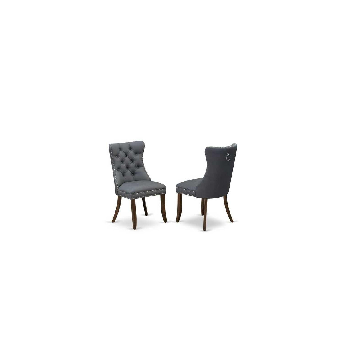 9 Piece Modern Dining Table Set with 8 Gray PU Leather Chairs X4216