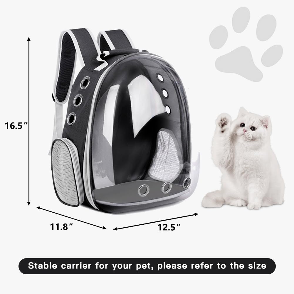 Pet Backpack Carrier with Clear Front and Harness D6207