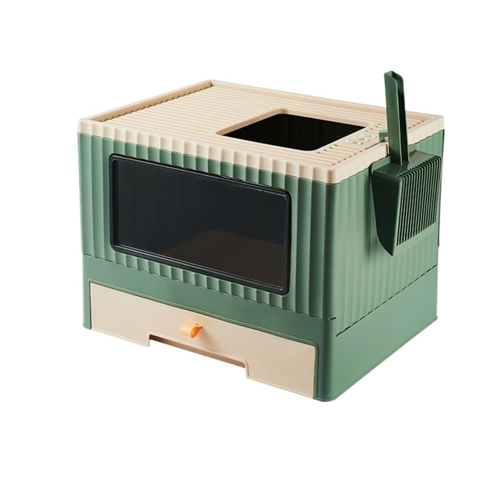 Foldable Top Entry Cat Litter Box with Lid D946