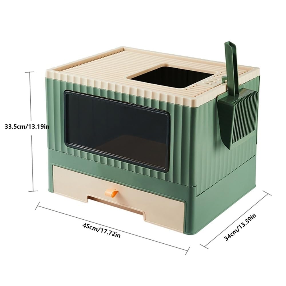 Foldable Top Entry Cat Litter Box with Lid D946