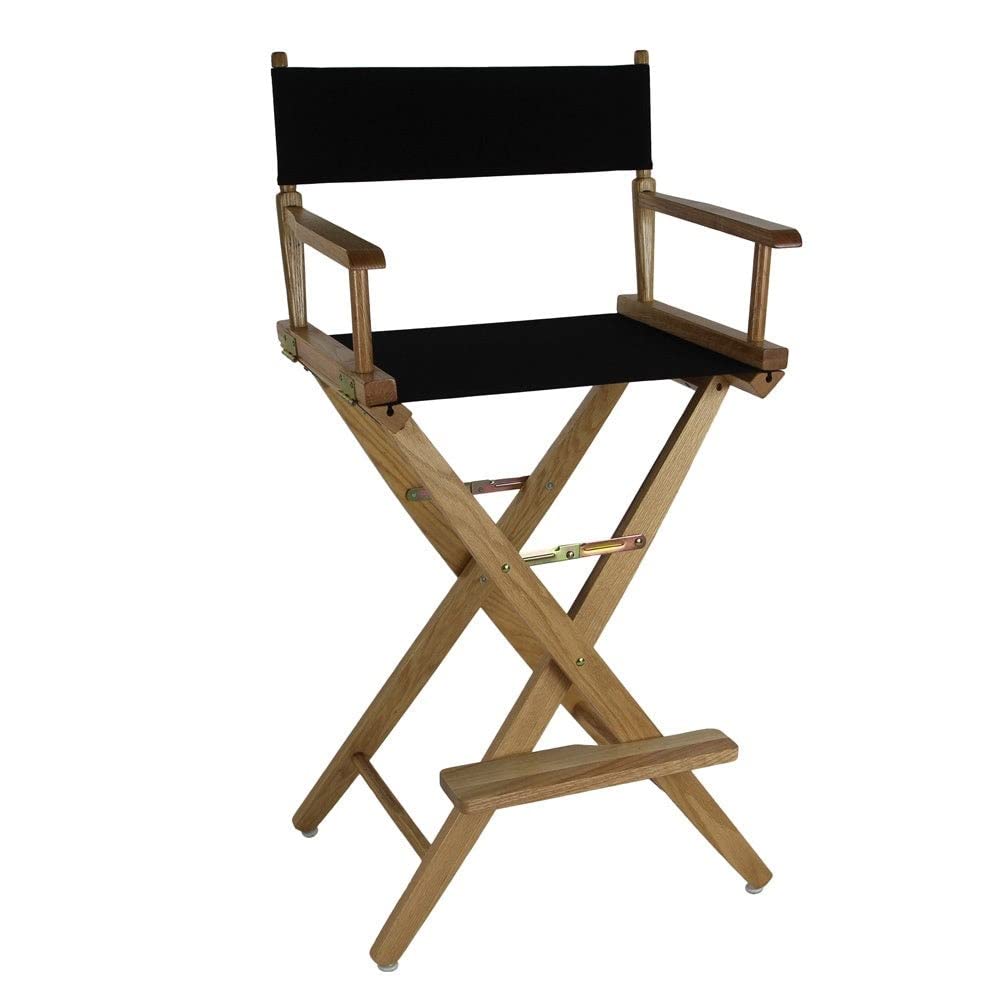 Extra-Wide Bar Height Director's Chair Black Canvas P9622