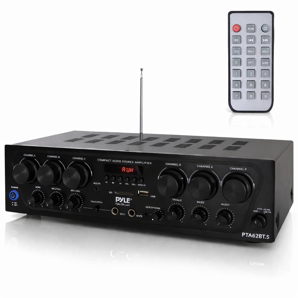 6 Channel 750 Watt Bluetooth Wireless Home Amplifier H876