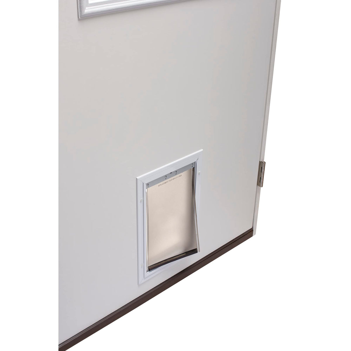 Primed Left Hand Outswing 9 Lite Prehung Front Door with Pet Door M297228