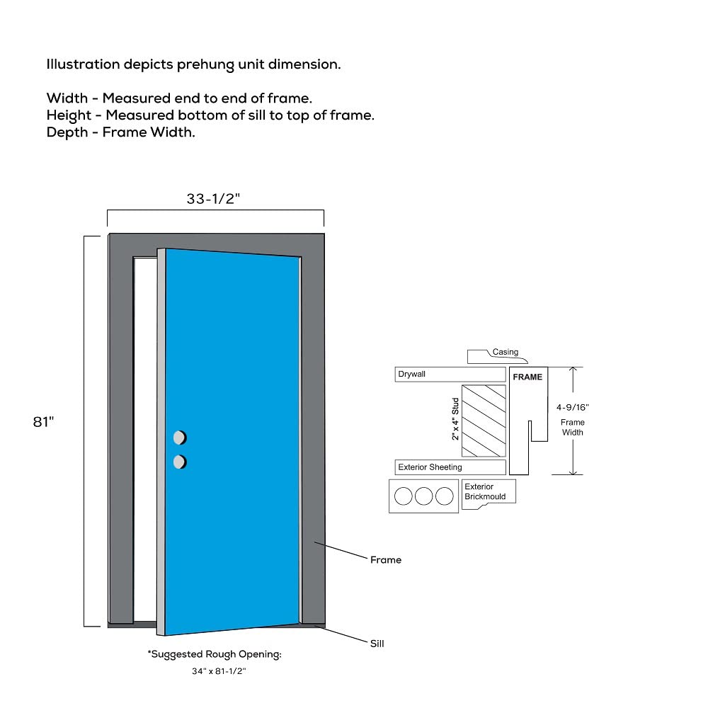 Primed Left Hand Outswing 9 Lite Prehung Front Door with Pet Door M297228