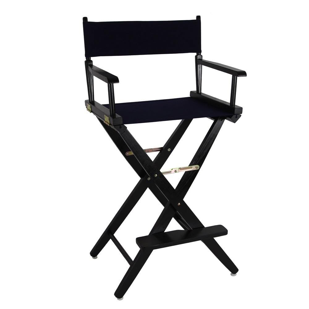 Extra-Wide Bar Height Director's Chair Black Canvas P9622