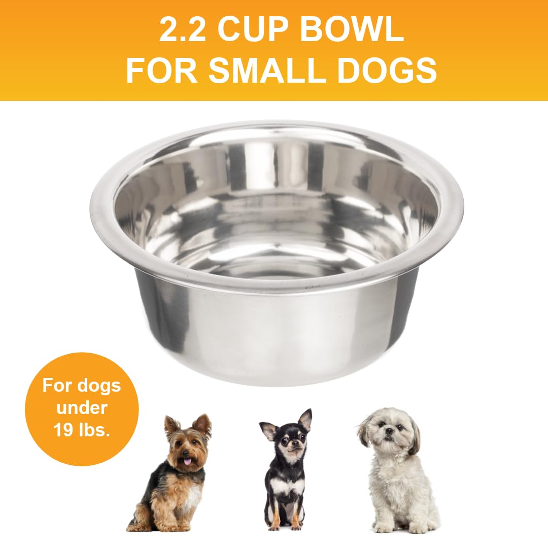 2.2 Cup Stainless Steel Dog Bowls Set of 2 W72959