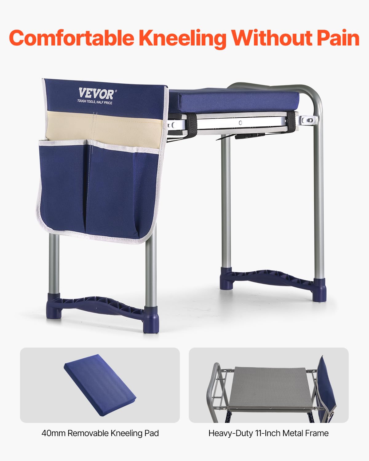 Folding Garden Kneeler and Seat with Tool Bags E35567