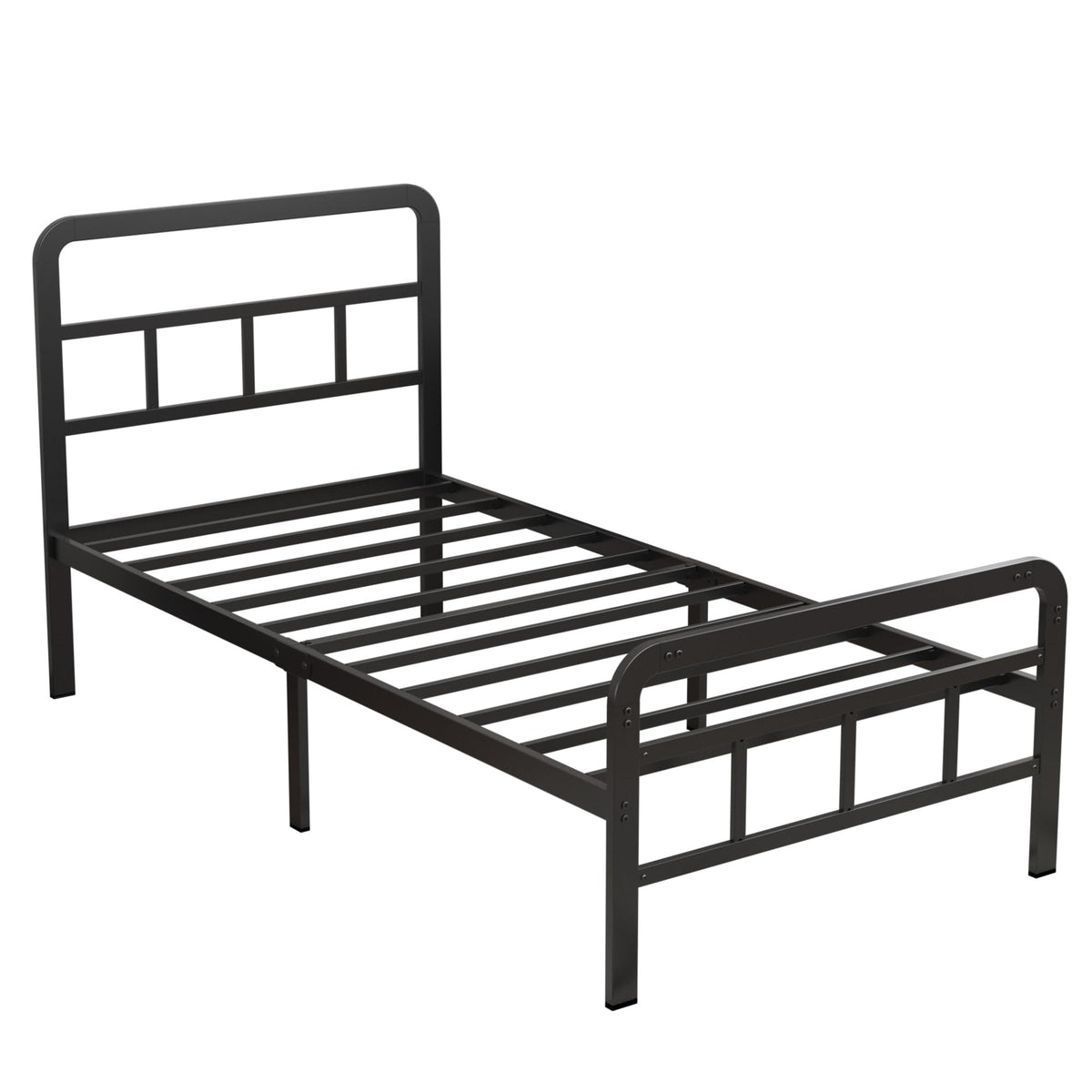 Twin Platform Bed Frame with Headboard and Footboard M675