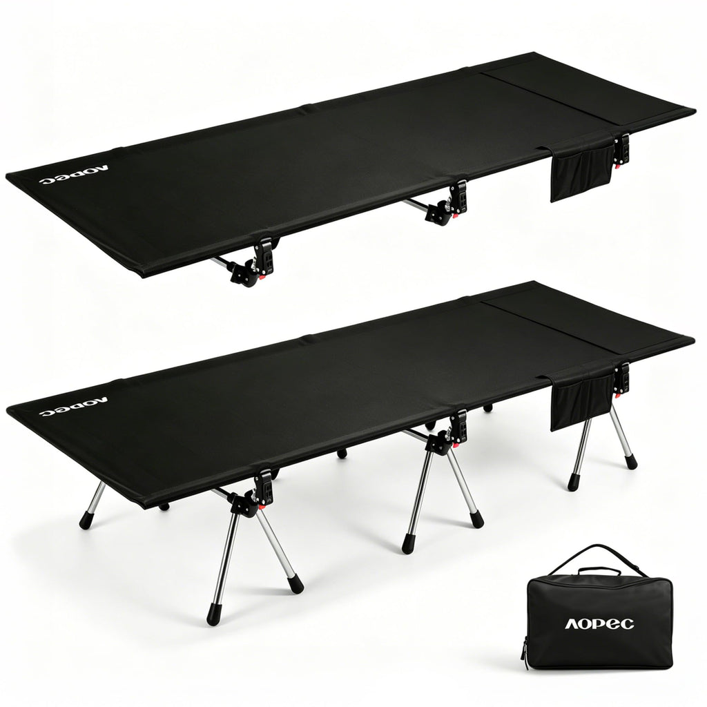 Height Adjustable Black Camping Cot K343