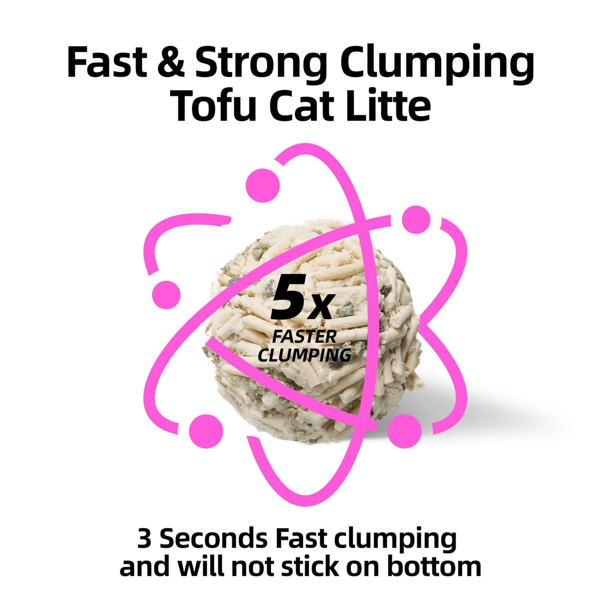 Clumping Cat Litter 99.9% Dust Free Flushable Mixed Tofu and Bentonite Odor Control 16.8lb P393083