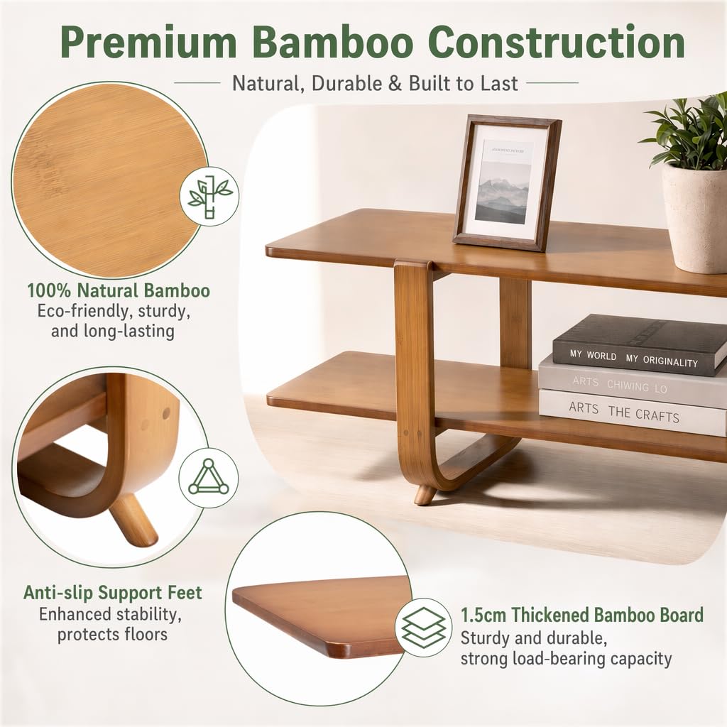 Bamboo TV Stand with Storage up to 65'' V757
