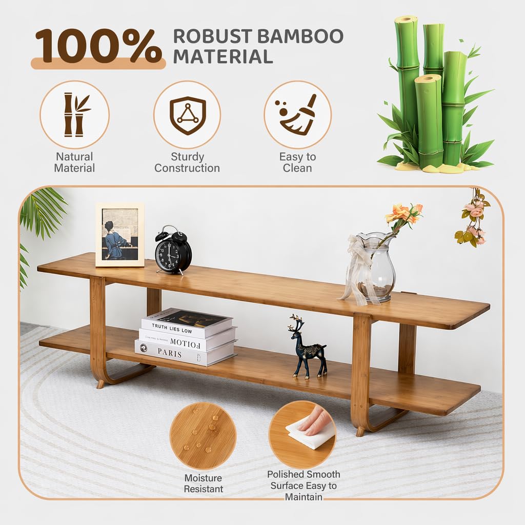 Bamboo TV Stand with Storage up to 65'' V757
