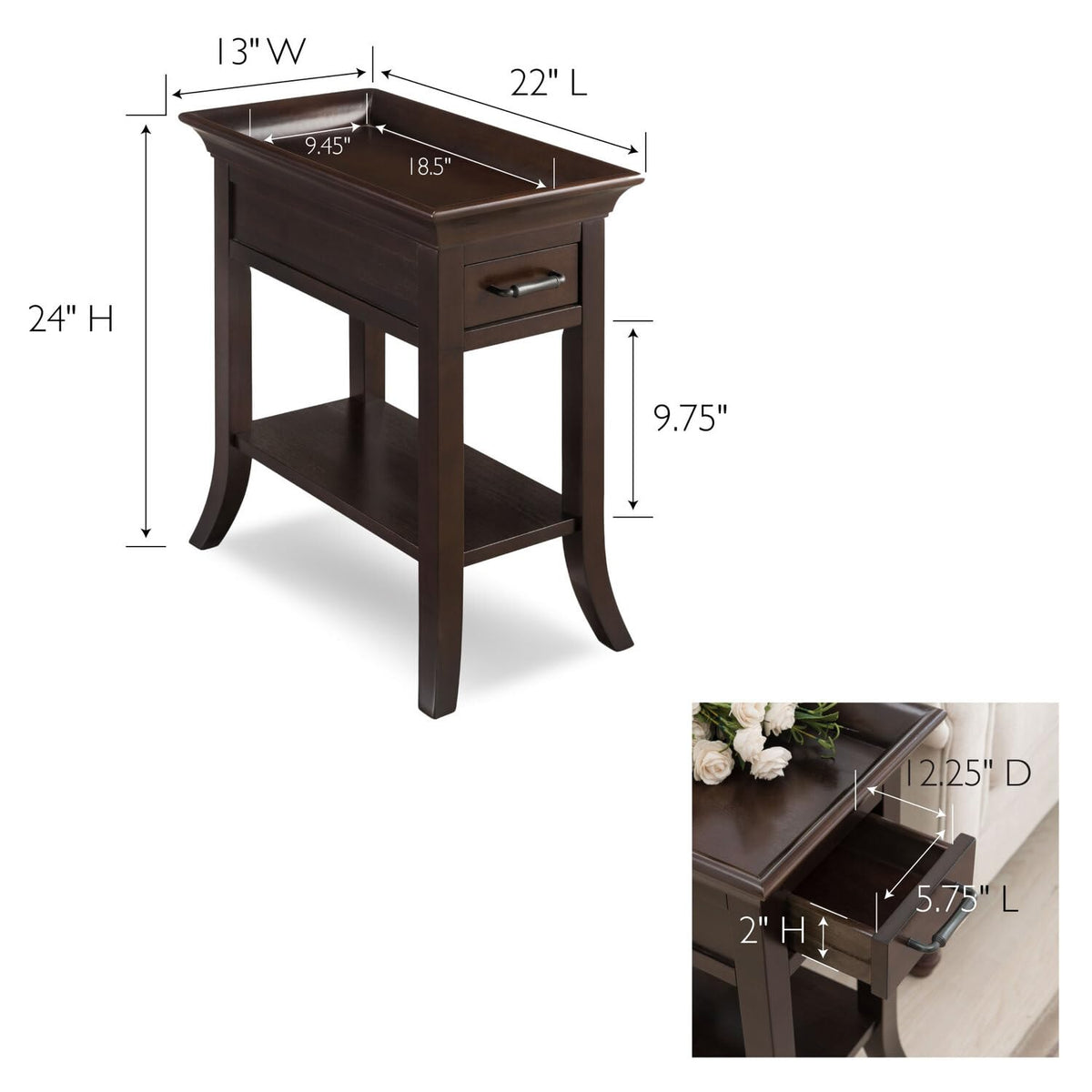 Chocolate Cherry End Table J2685