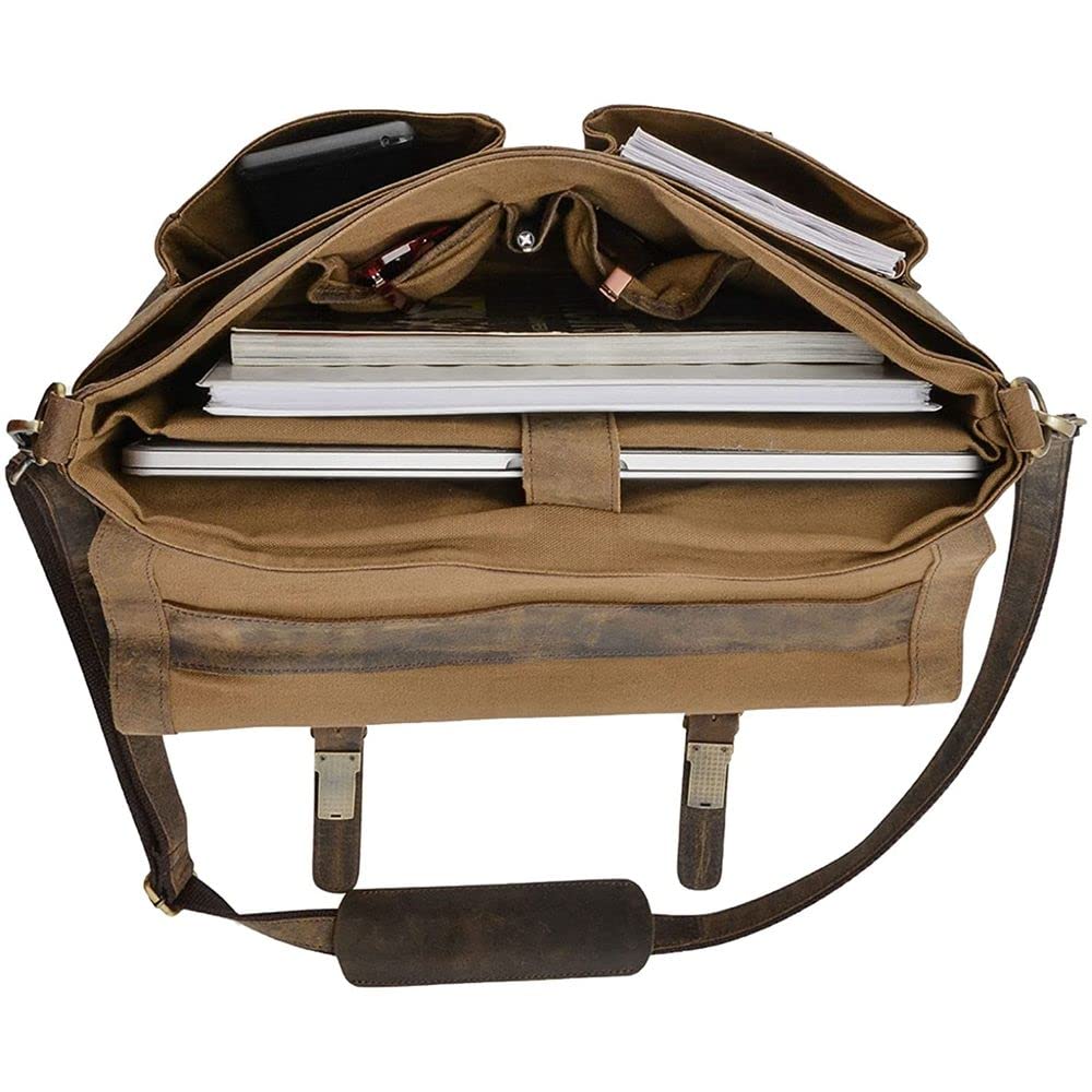 16 Inch Leather Laptop Messenger Bag C6558