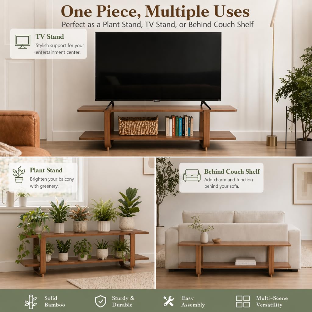 Bamboo TV Stand with Storage up to 65'' V757
