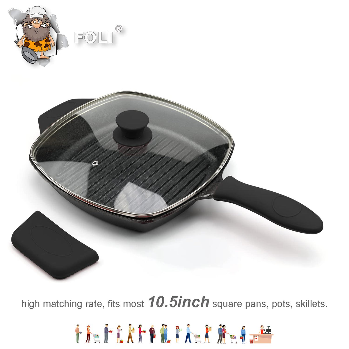 10.5" Vented Square Glass Lid M55870