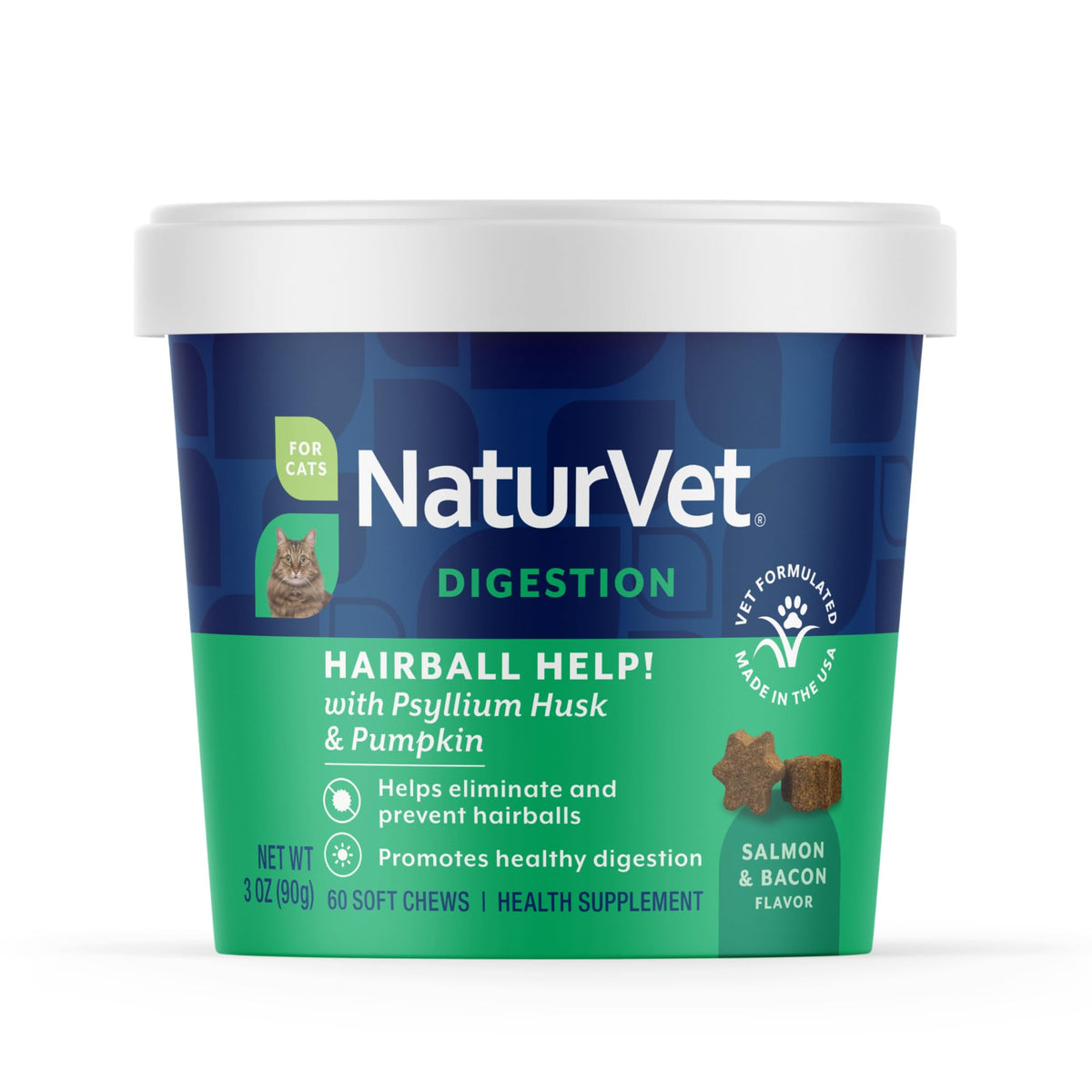 Hairball Aid Supplement for Cats Plus Pumpkin 60 Soft Chews E25529