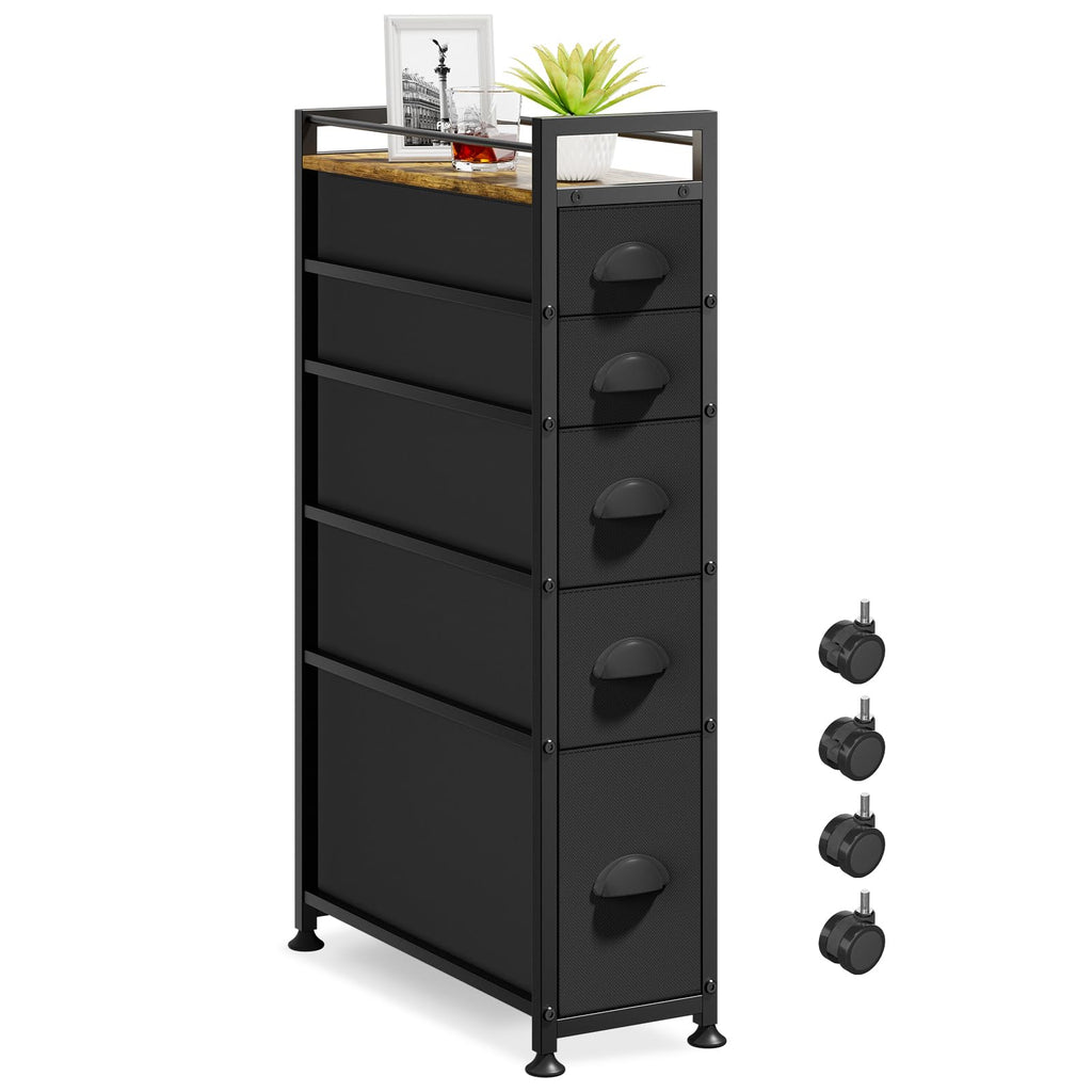 Black Narrow Storage Cabinet Q31740