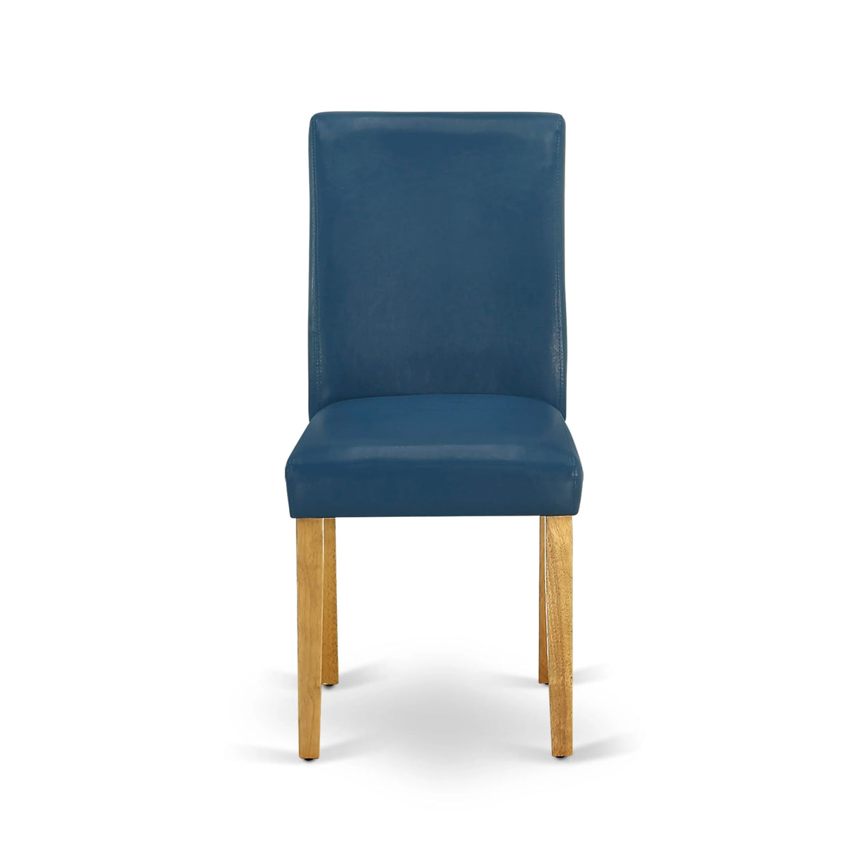 5 Piece Oak Dining Table Set with 4 Blue Faux Leather Chairs D496