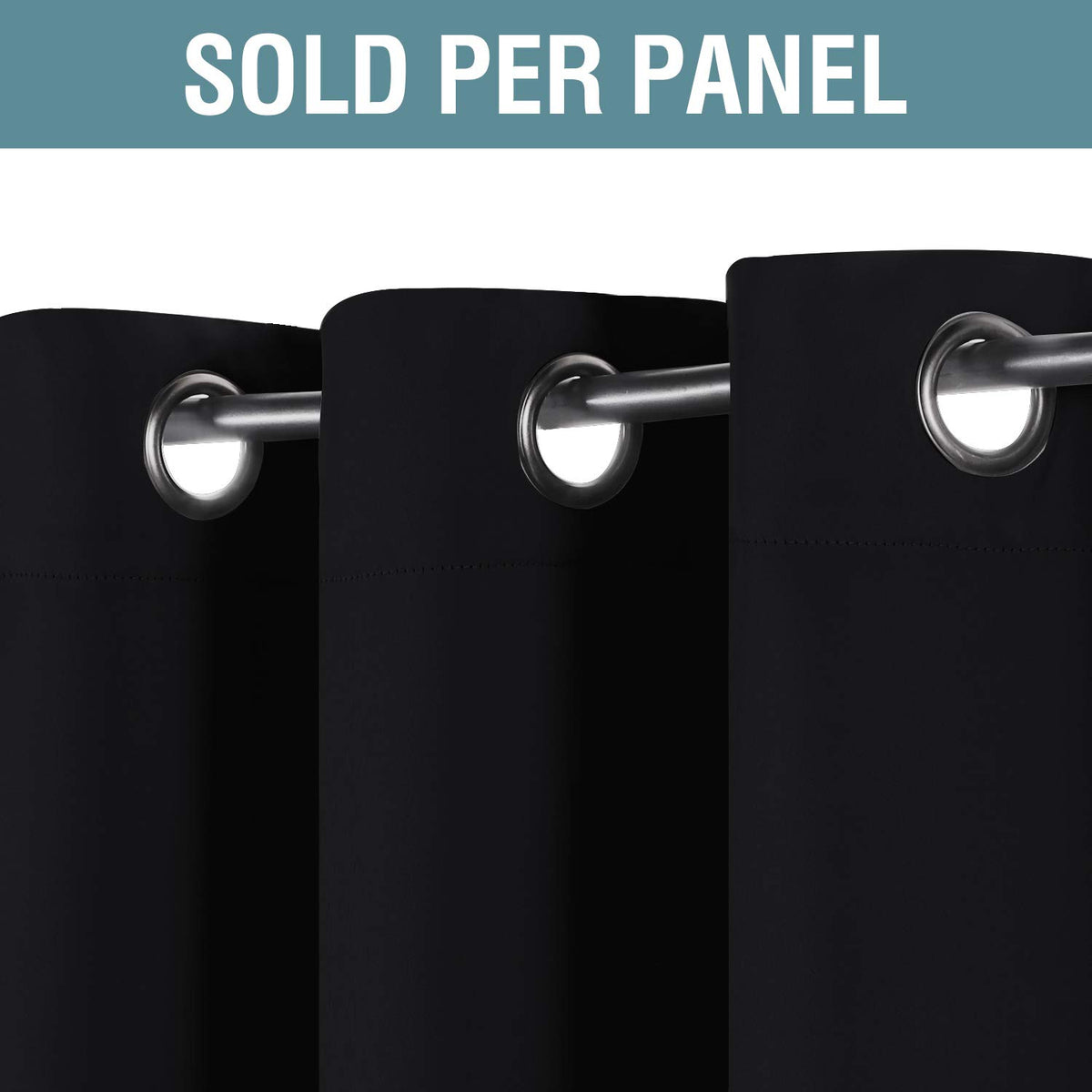 100% Blackout Thermal Insulated 96 inch Grommet Curtains P9305