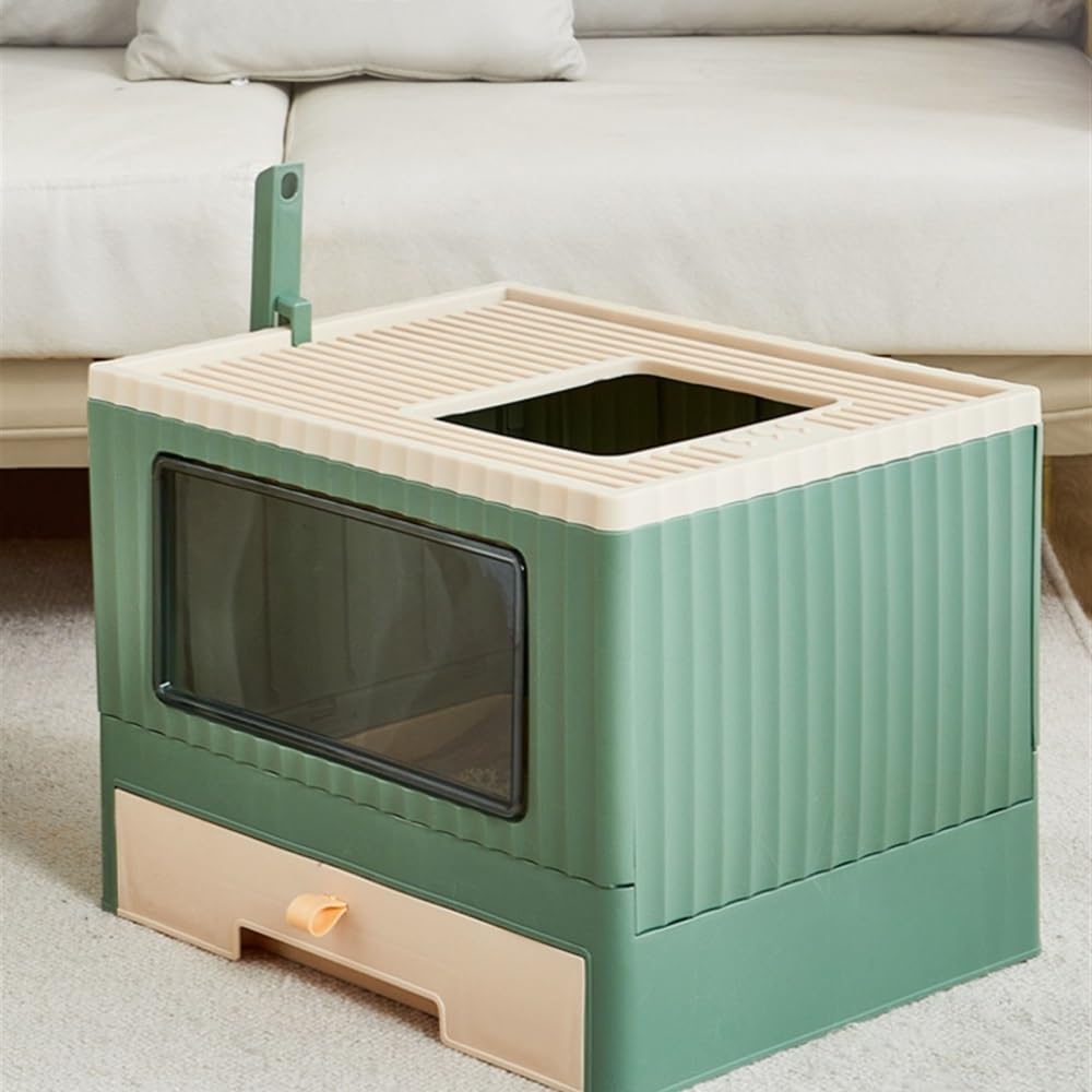Foldable Top Entry Cat Litter Box with Lid D946