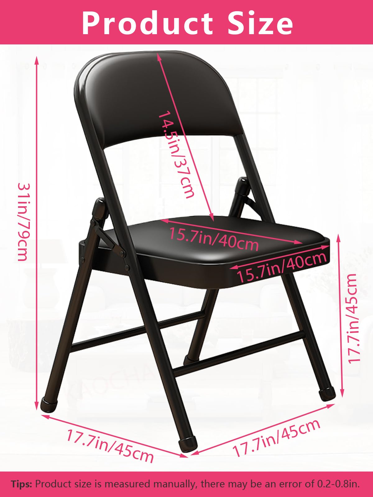Black Padded Folding Chairs 4 Pack E72649