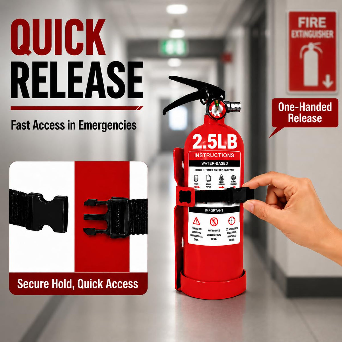 Fire Extinguisher Wall Mount Bracket 2.5 lb 1 Pack X89821