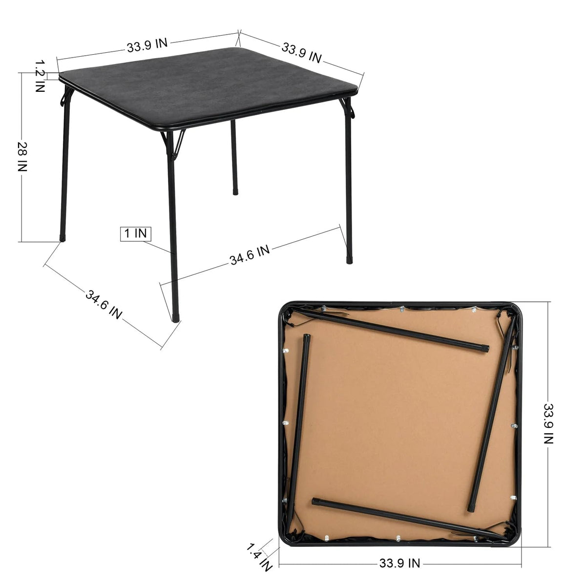 Black Folding Card Table X129370