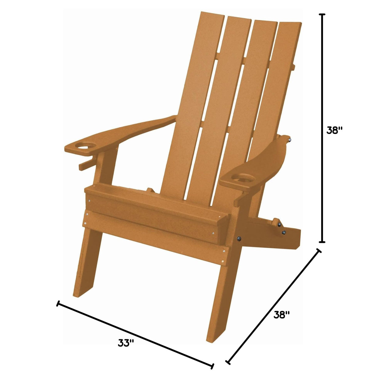 Folding Poly Adirondack Chair with Integrated Cupholders I150