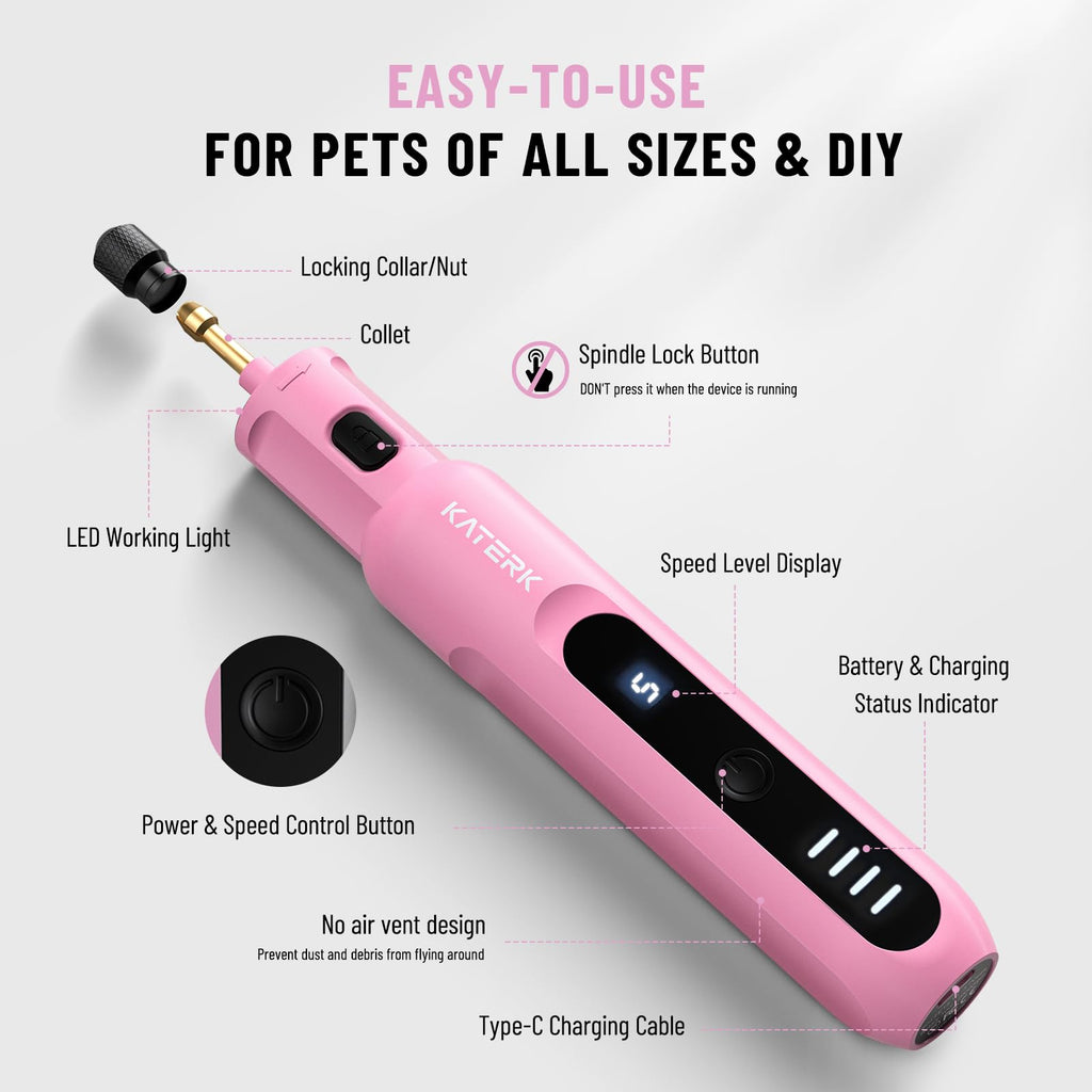 5 Speed Quiet Electric Dog Nail Grinder H855