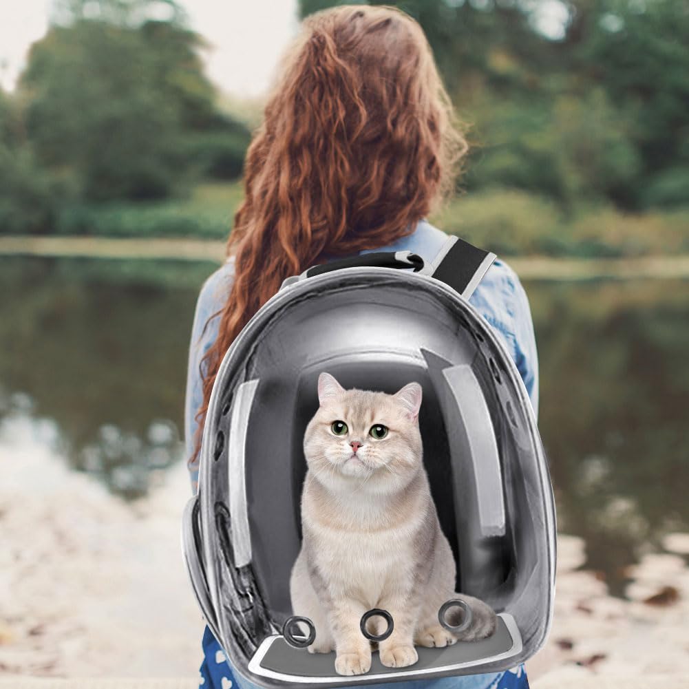 Pet Backpack Carrier with Clear Front and Harness D6207
