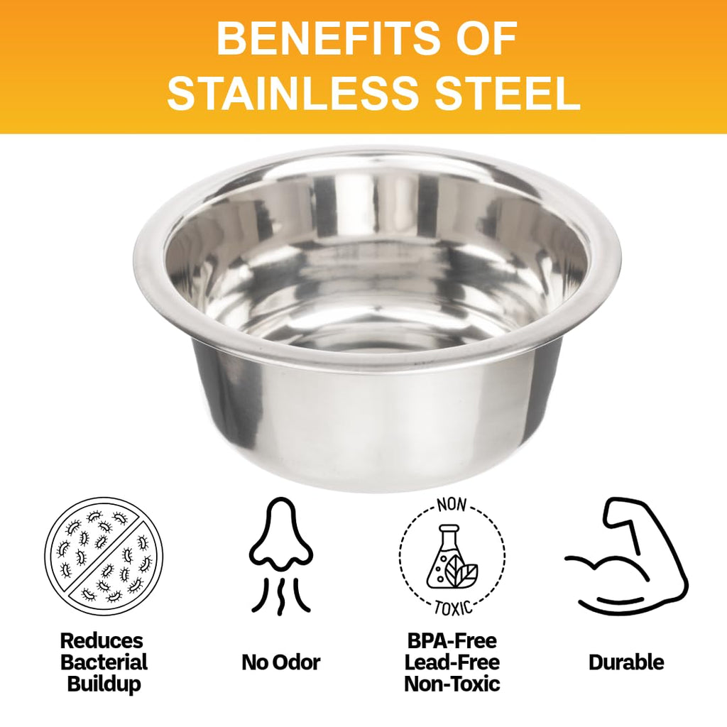 2.2 Cup Stainless Steel Dog Bowls Set of 2 W72959
