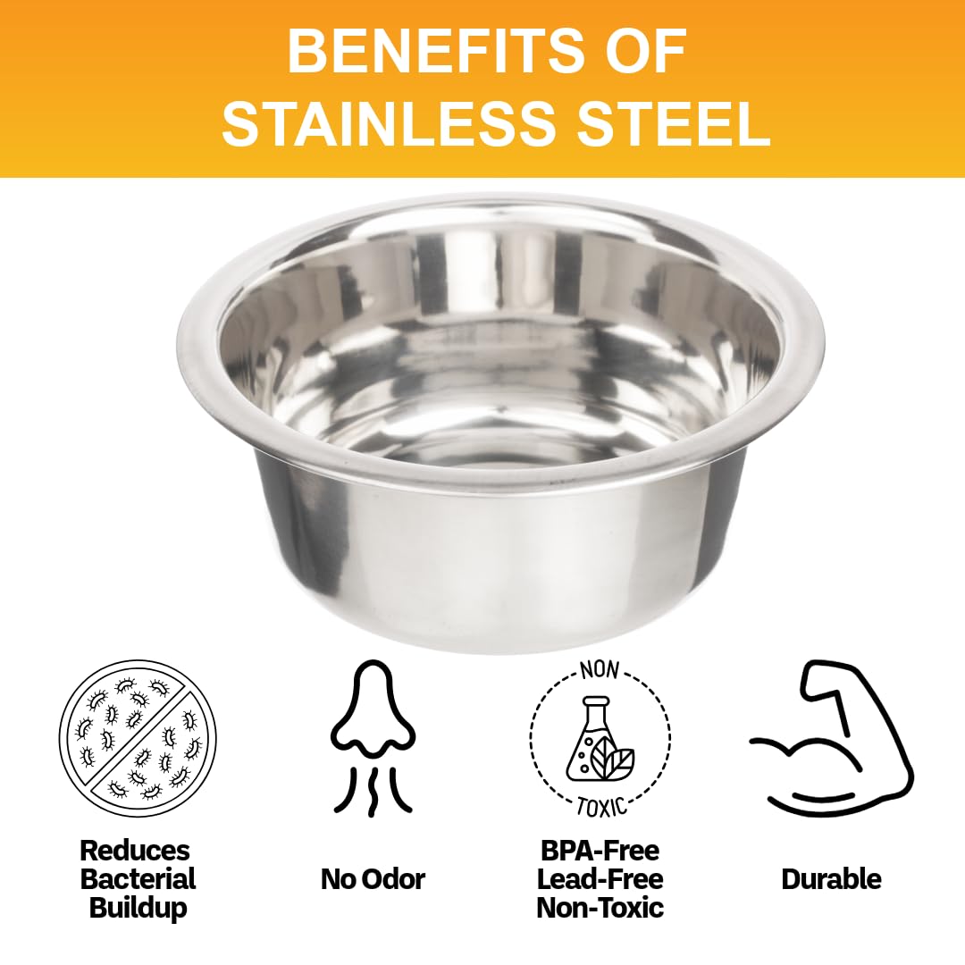 2.2 Cup Stainless Steel Dog Bowls Set of 2 W72959
