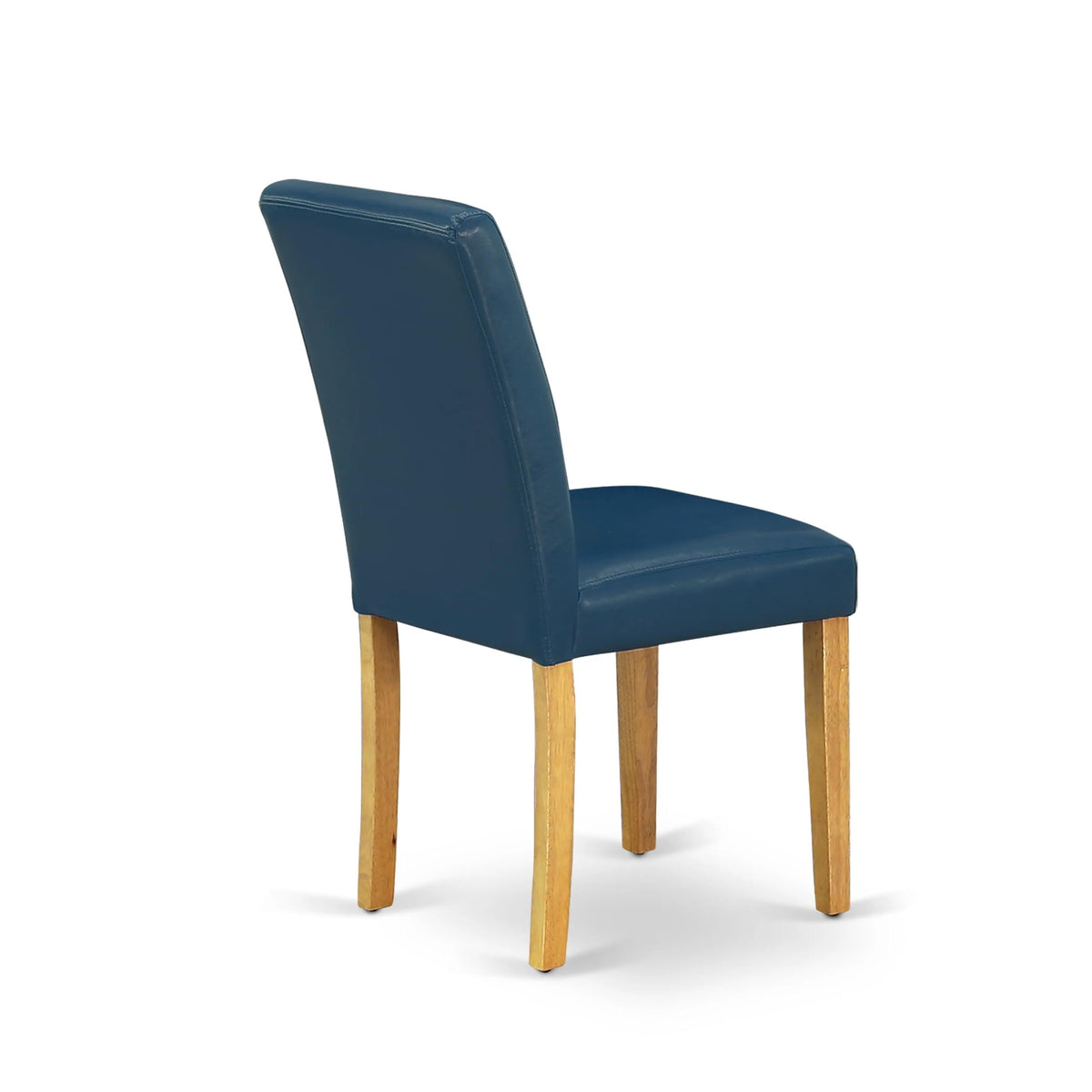 5 Piece Oak Dining Table Set with 4 Blue Faux Leather Chairs D496