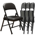 Black Padded Folding Chairs 4 Pack E72649