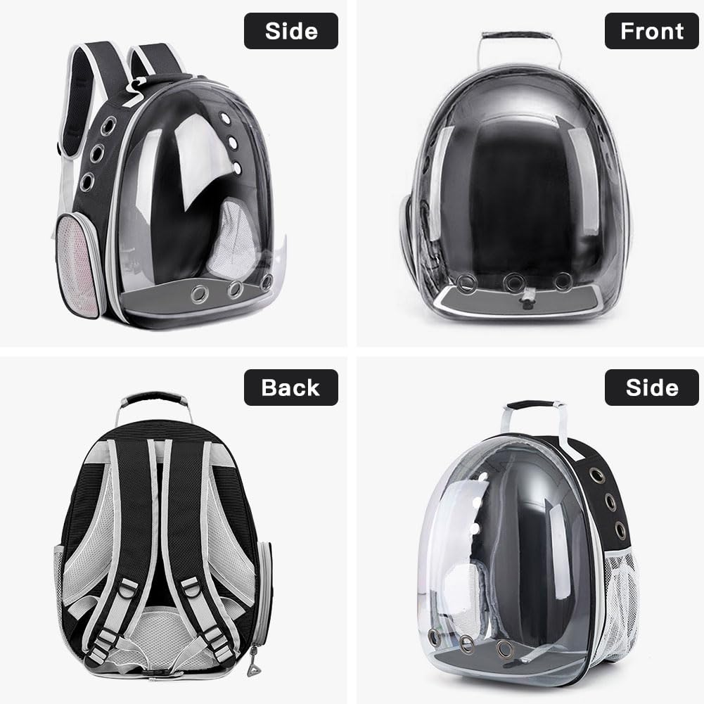 Pet Backpack Carrier with Clear Front and Harness D6207