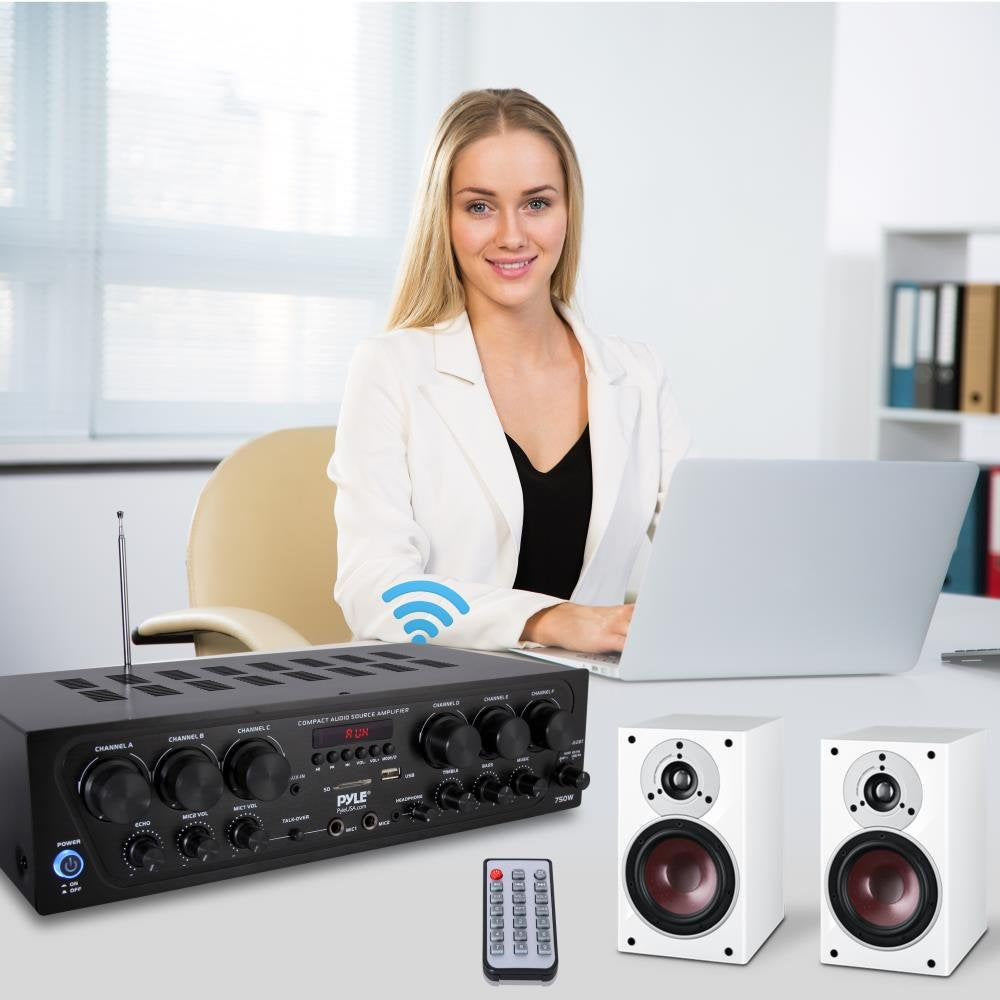 6 Channel 750 Watt Bluetooth Wireless Home Amplifier H876