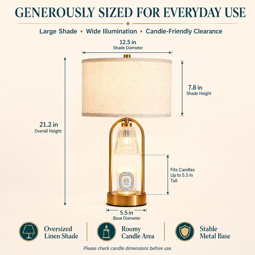 2 in 1 Gold Candle Warmer and Table Lamp Q390016