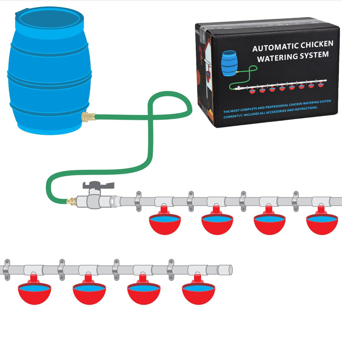 Automatic Chicken Watering System with Hose Connector Kit Y357771