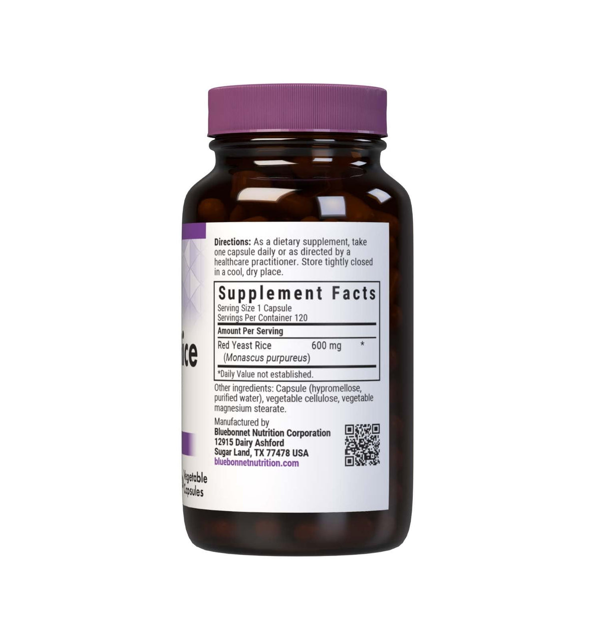 Red Yeast Rice 600 mg 120 Vegetable Capsules U2983