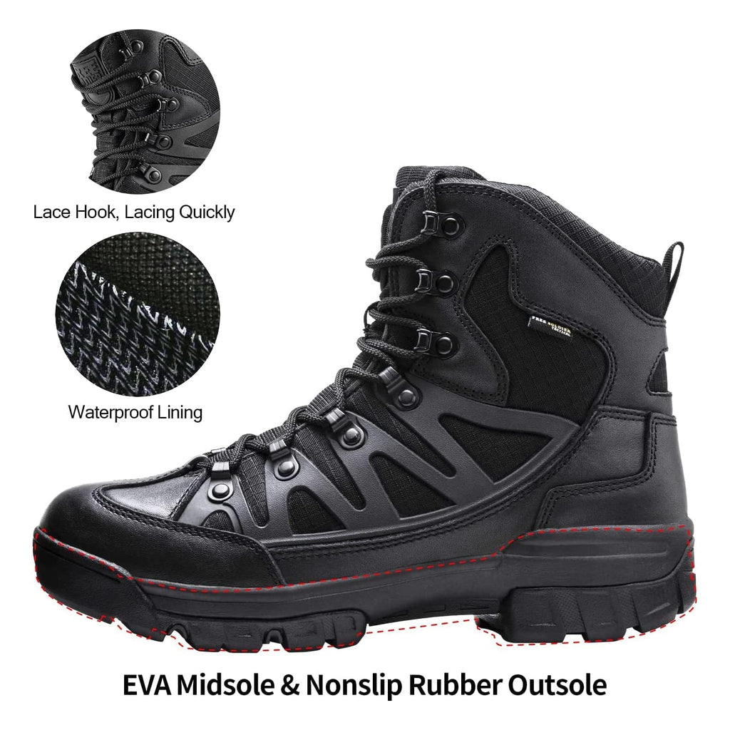 Waterproof Tactical Hiking Work Boots Black 13 U1700