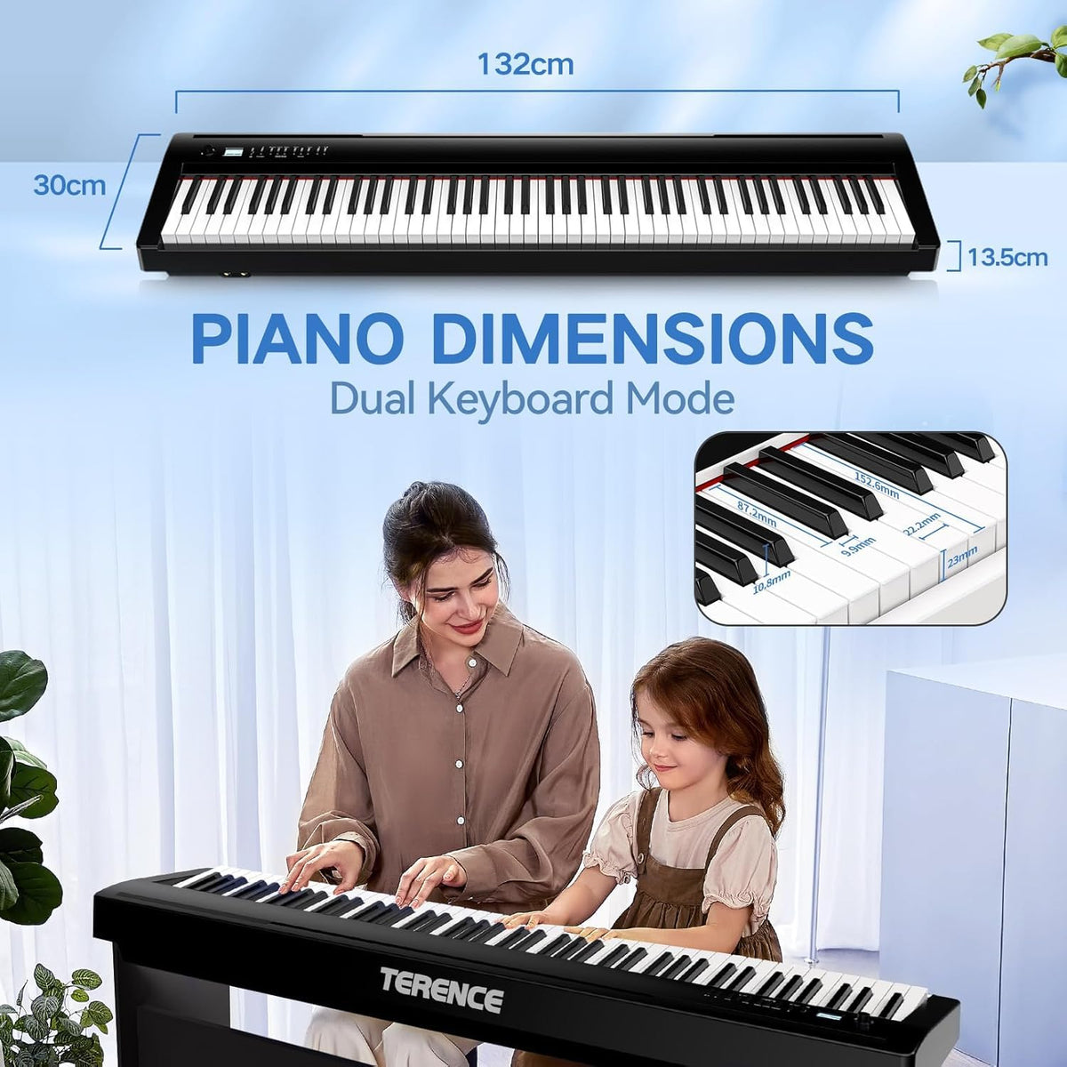 88 Key Weighted Digital Piano Keyboard with Bluetooth MIDI C6815
