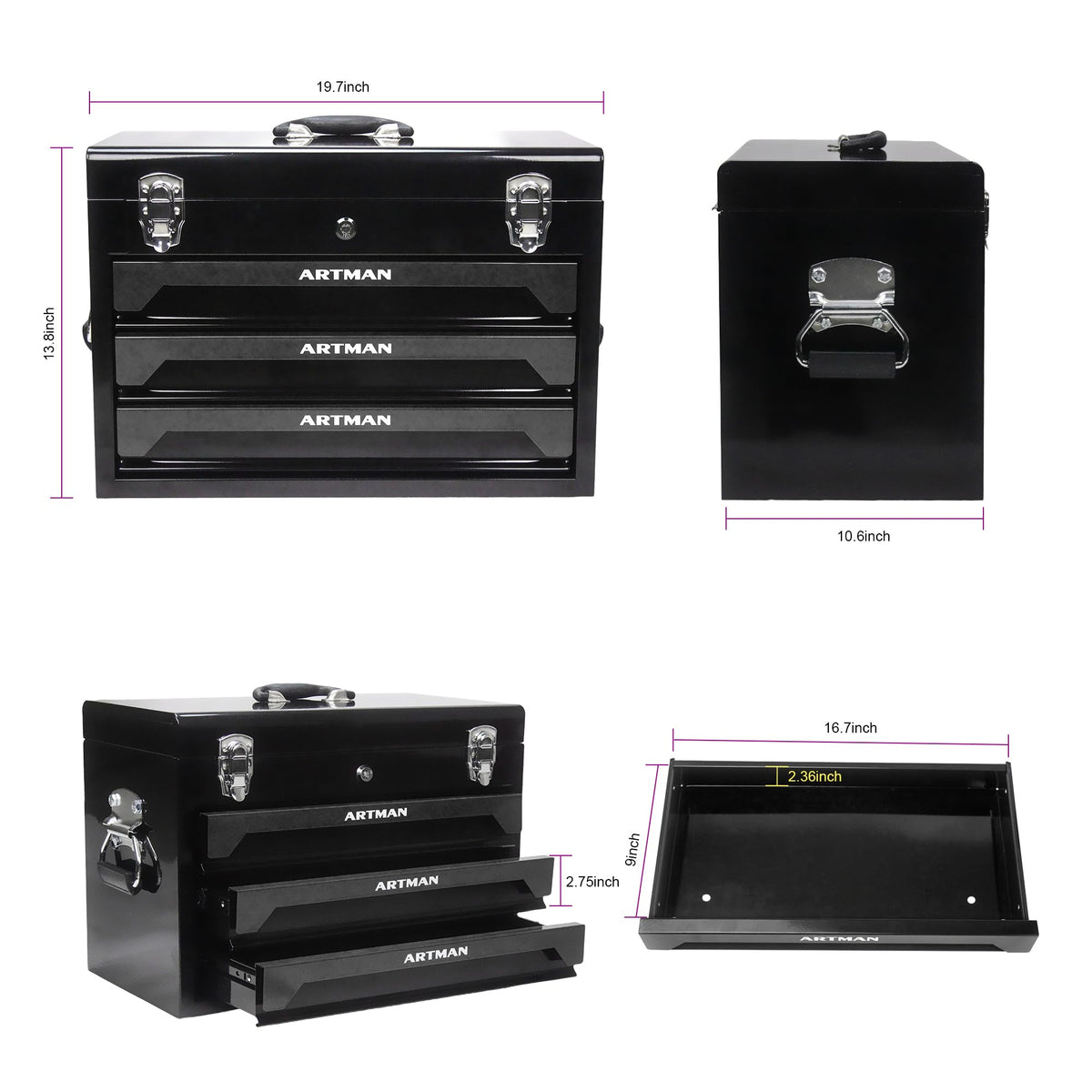 439PCS Mechanic Tool Set with 3 Drawers K1261