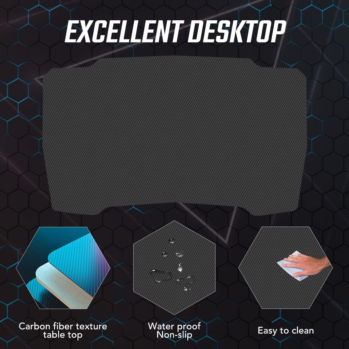 47 Inch Gaming Desk with Headphone Hook P57136