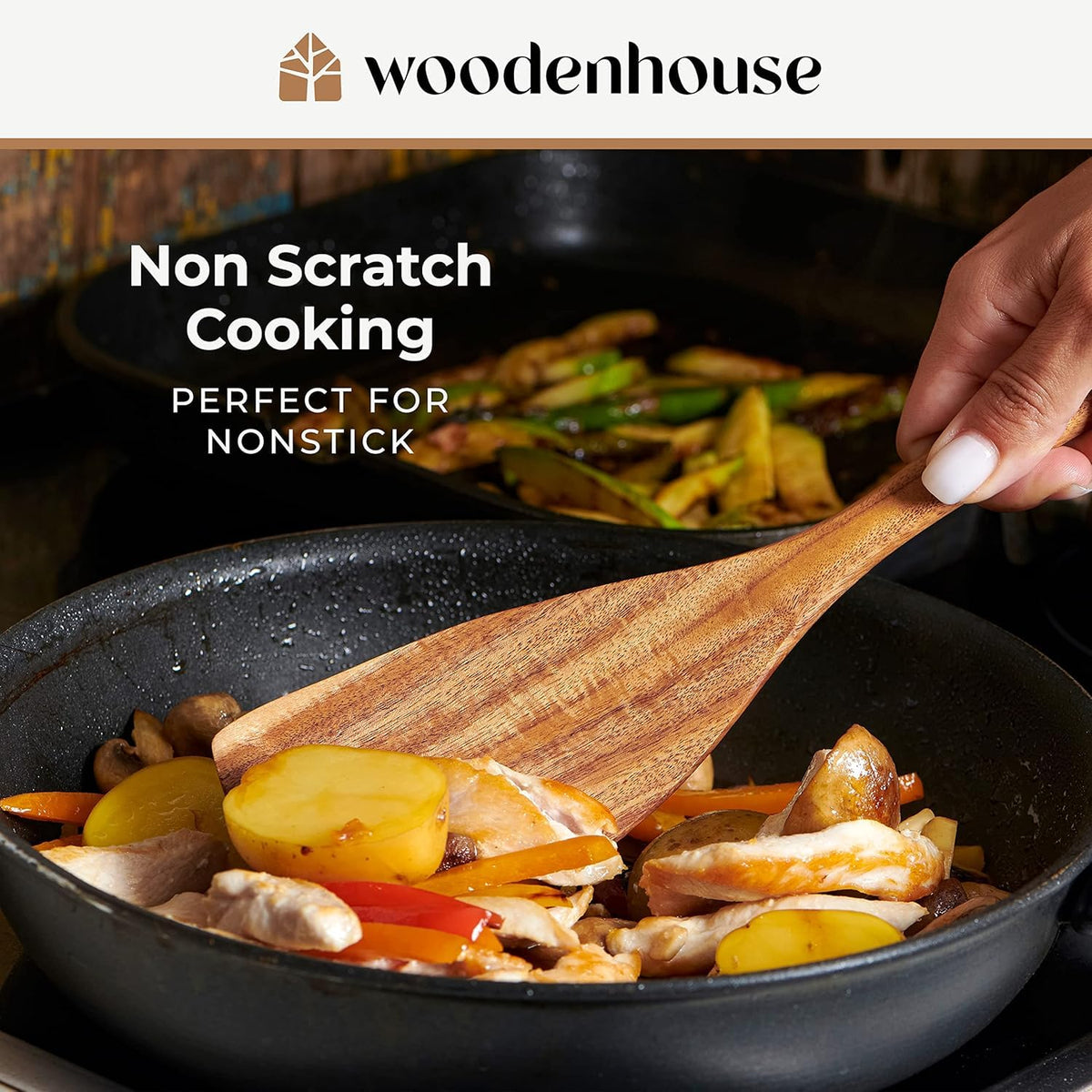10 Pcs Non Toxic Teak Wooden Kitchen Utensils Set H9162