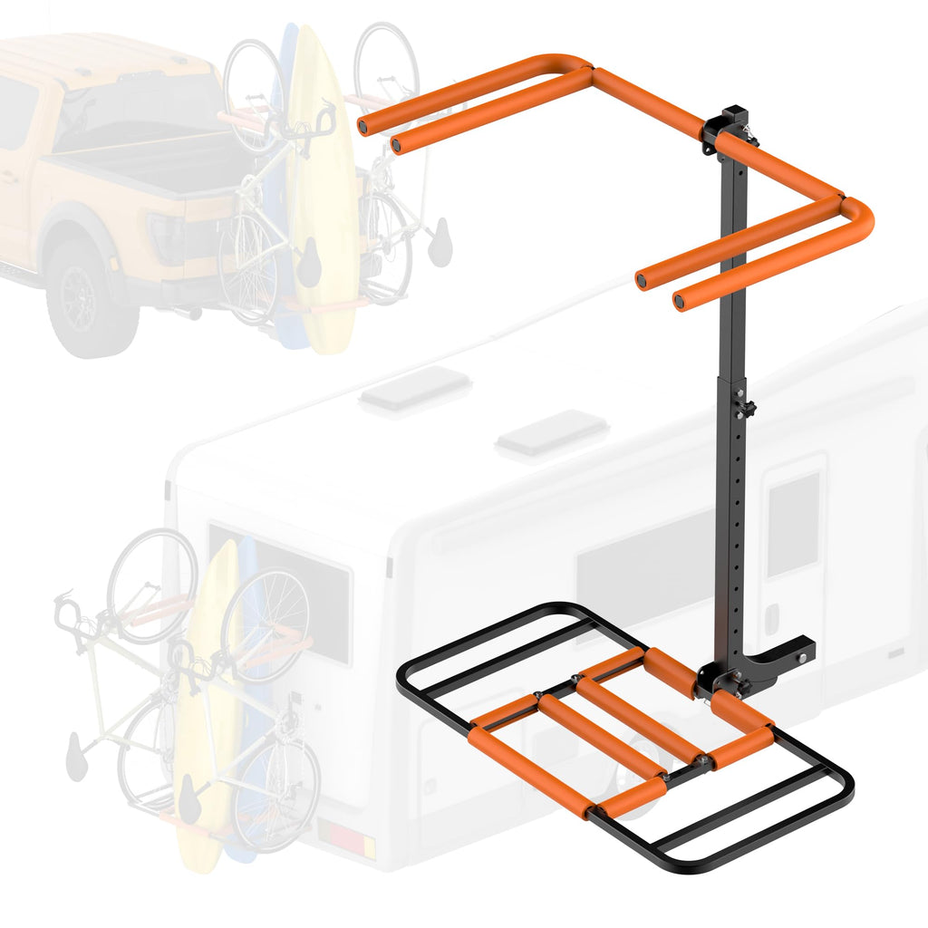 RV Kayak Rack and Bike Carrier for 2 Kayaks and 2 Bikes, 300 LBS Heavy Duty Alloy Steel A46612
