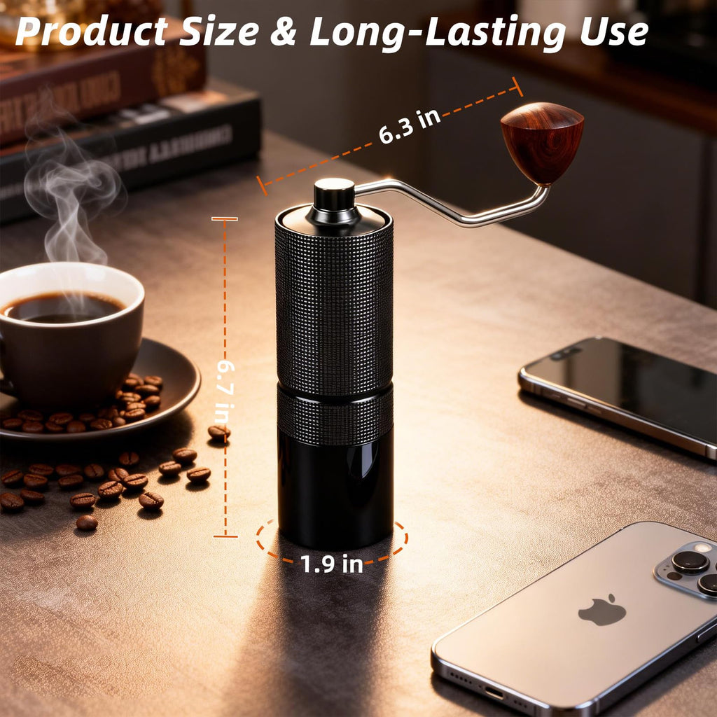 Manual Stainless Steel Conical Burr Coffee Grinder 20g Capacity A561285
